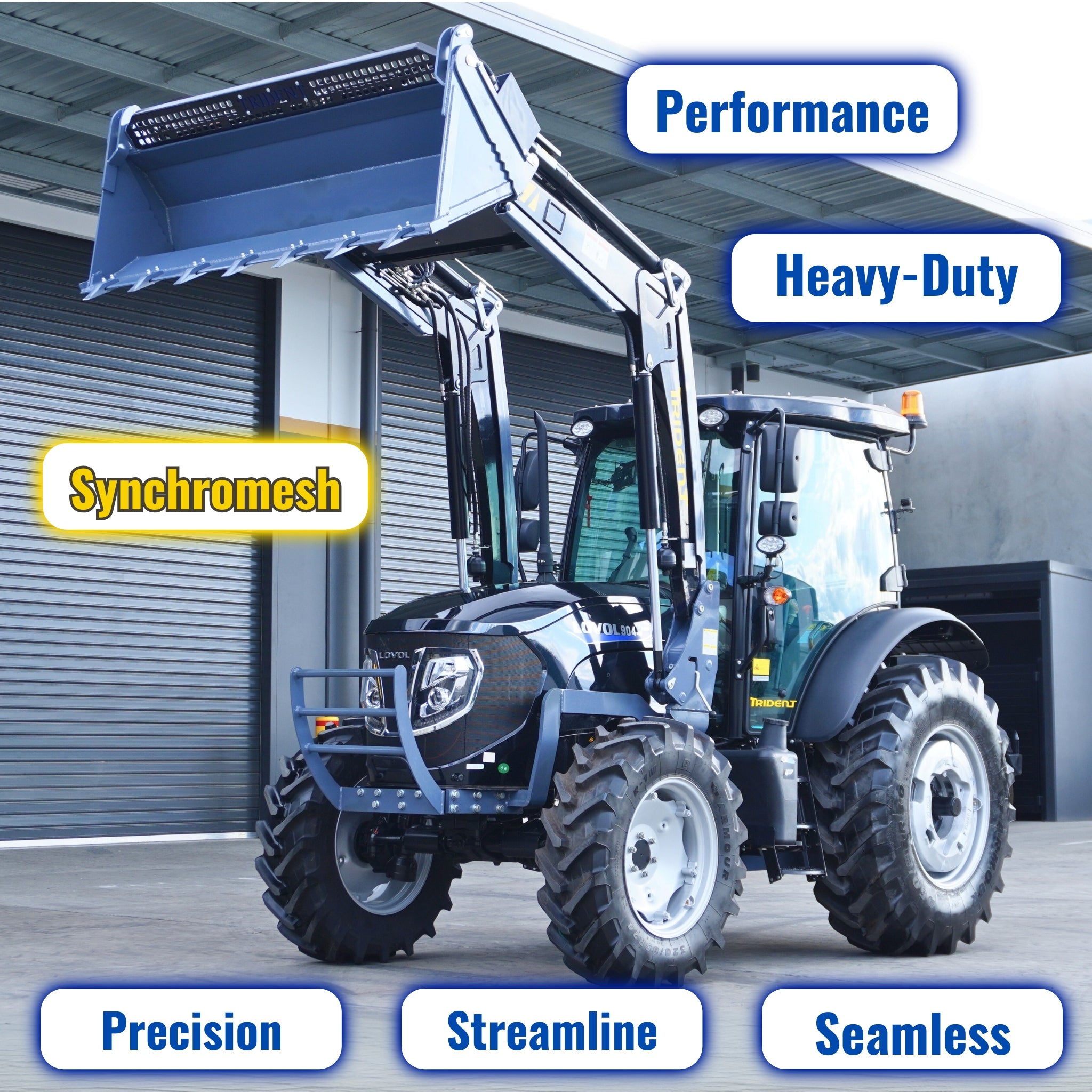 TRIDENT PLUS SYNCHROMESH MODEL 90HP 4WD A/C CABIN TRACTOR